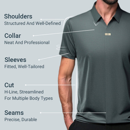 🎁Hot Sale 55% OFF⏳Men’s Casual Lapel Breathable Wrinkle-free T-shirt👔