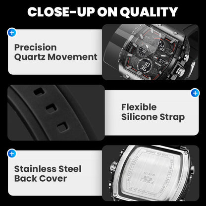 ⚡LED Backlight+Stopwatch Technique💥Smael Technology Style Digital Watch