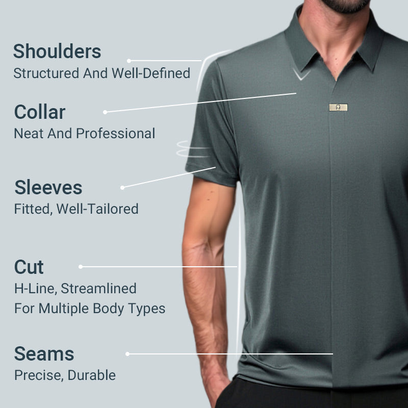 🎁Hot Sale 55% OFF⏳Men’s Casual Lapel Breathable Wrinkle-free T-shirt👔
