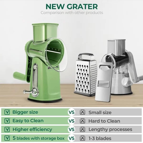 💥Kitchen Ally 5-in-1 Food Chopper👨‍🍳Safe Lock Design, Easy-Clean Removable Blades & Anti-Jam Pulse Mode