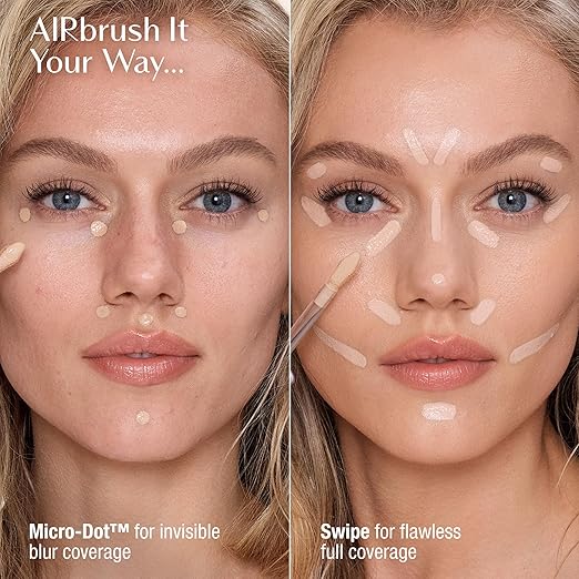 💝Charlotte Tilbury AIRbrush Flawless Blur Concealer - Longwear Concealer for Dark Circles, Blemishes, Redness & More - Hydrating, Crease-Proof & Full Coverage with a Natural Matte Finish