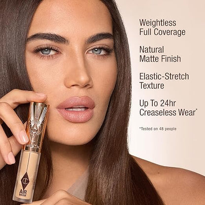💝Charlotte Tilbury AIRbrush Flawless Blur Concealer - Longwear Concealer for Dark Circles, Blemishes, Redness & More - Hydrating, Crease-Proof & Full Coverage with a Natural Matte Finish