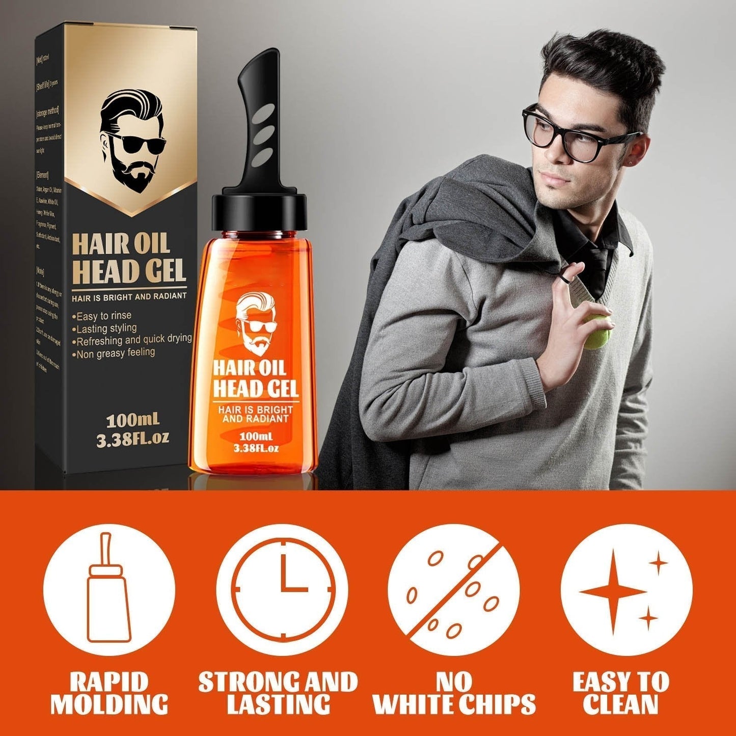 One-comb shaping-Styling Gel Comb | Sweat-Resistant Gel | Non-Greasy Formula