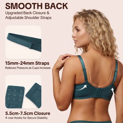 💞50K+ SOLD!👙HSIA Enchante Floral Lace Plus Size Underwire Unlined Unpadded Minimizer Full Coverage Bra Women's Wear Comfortable Breathable Mesh Cup
