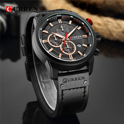 Men’s Vintage High-End Business Watch - Quick-Release Leather/Steel, Slim Dress Profile, Premium Finishing 🖤
