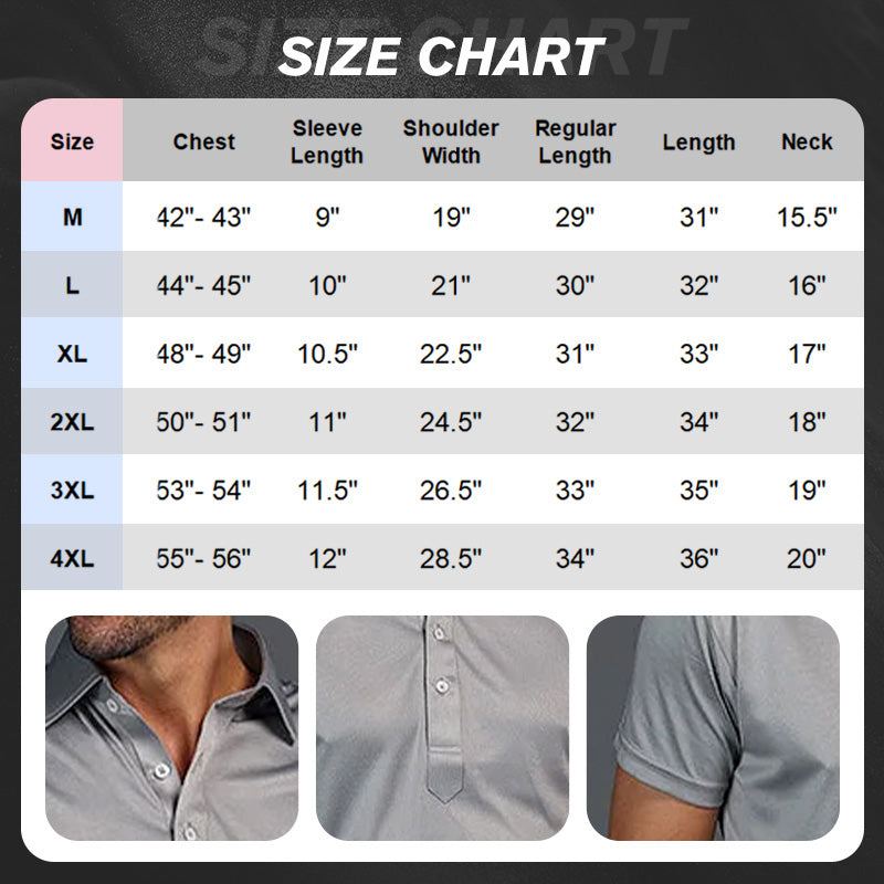 ✨New Arrival 50% Off✨Semi-Spread Collar Polo👕Dress-Shirt Polish, 4-Way Stretch Comfort, Wrinkle-Resistant, Blazer-Ready