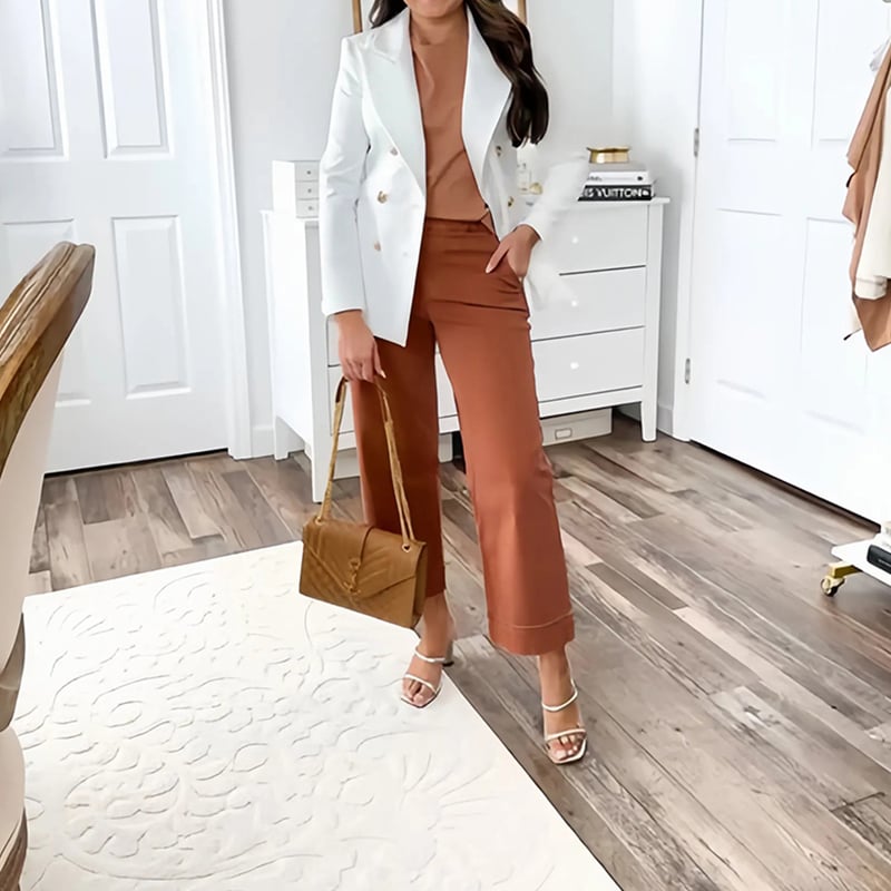 🔥2025 HOT SALE🔥Stretch Twill Cropped Wide Leg Pants | High Waist | Loose & Comfortable