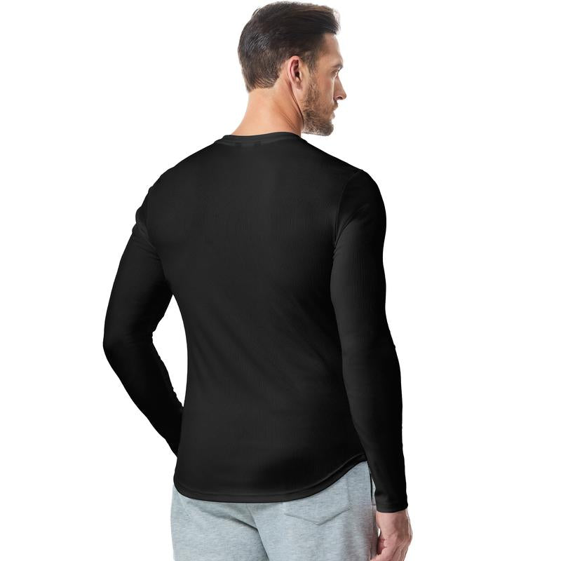 Men's Athletic Longline Ribbed Top🔥V-Neck Long Sleeve, Moisture-Wicking for Gym Sessions/Casual