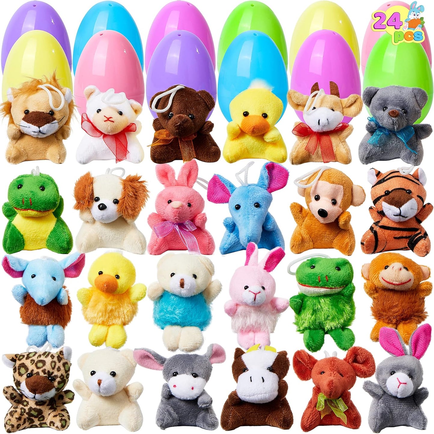 🎁Easter Hot Sale😍Prefilled Easter Eggs, Filled with Plush Animal Toys - Water-Resistant Plastic Shells