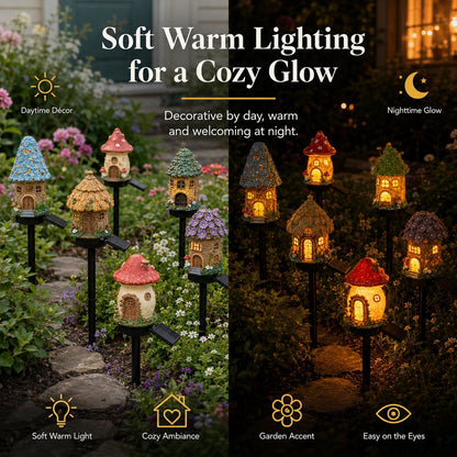 🎁2026 New Arrivals 50% OFF🌙🏡Solar Fairy-Tale Mushroom Cottage Garden Light