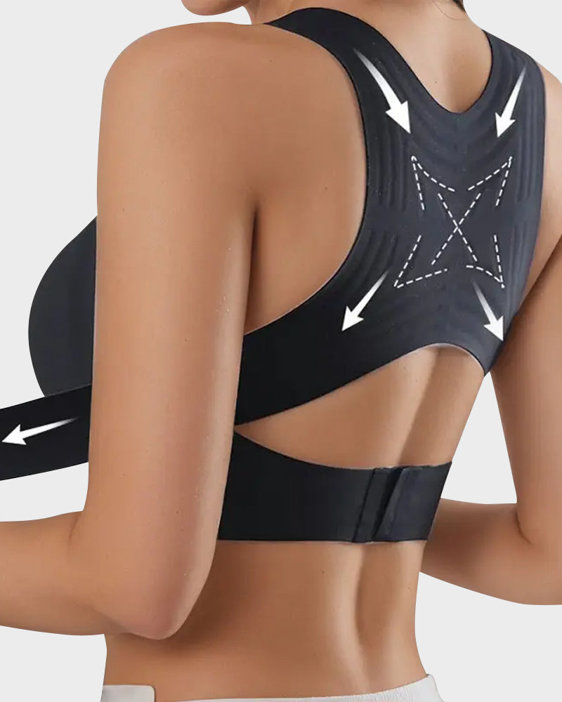 ⏰Front Closure Cross-Back Wireless Posture Bra