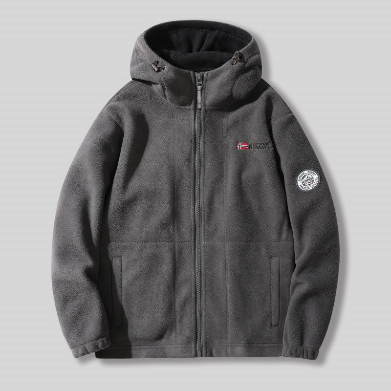 🎅Christmas Pre-Sale🎁Men's Double-Faced Faux Fleece Warm Hooded Jacket