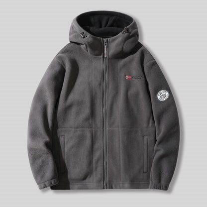 🎅Christmas Pre-Sale🎁Men's Double-Faced Faux Fleece Warm Hooded Jacket