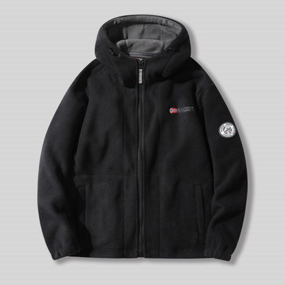 🎅Christmas Pre-Sale🎁Men's Double-Faced Faux Fleece Warm Hooded Jacket