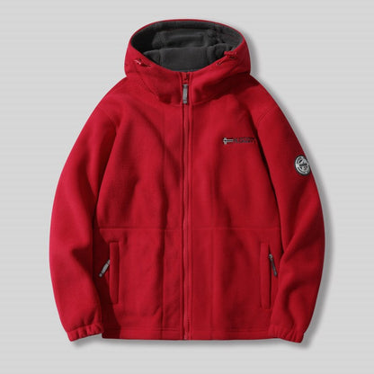 🎅Christmas Pre-Sale🎁Men's Double-Faced Faux Fleece Warm Hooded Jacket