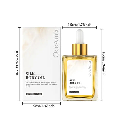 Oceaura Silk Soft Body Oil 30ML, Deep Moisturizing & Long-Lasting Hydration, Non-Greasy Formula, Nourishing Skin Care Essential