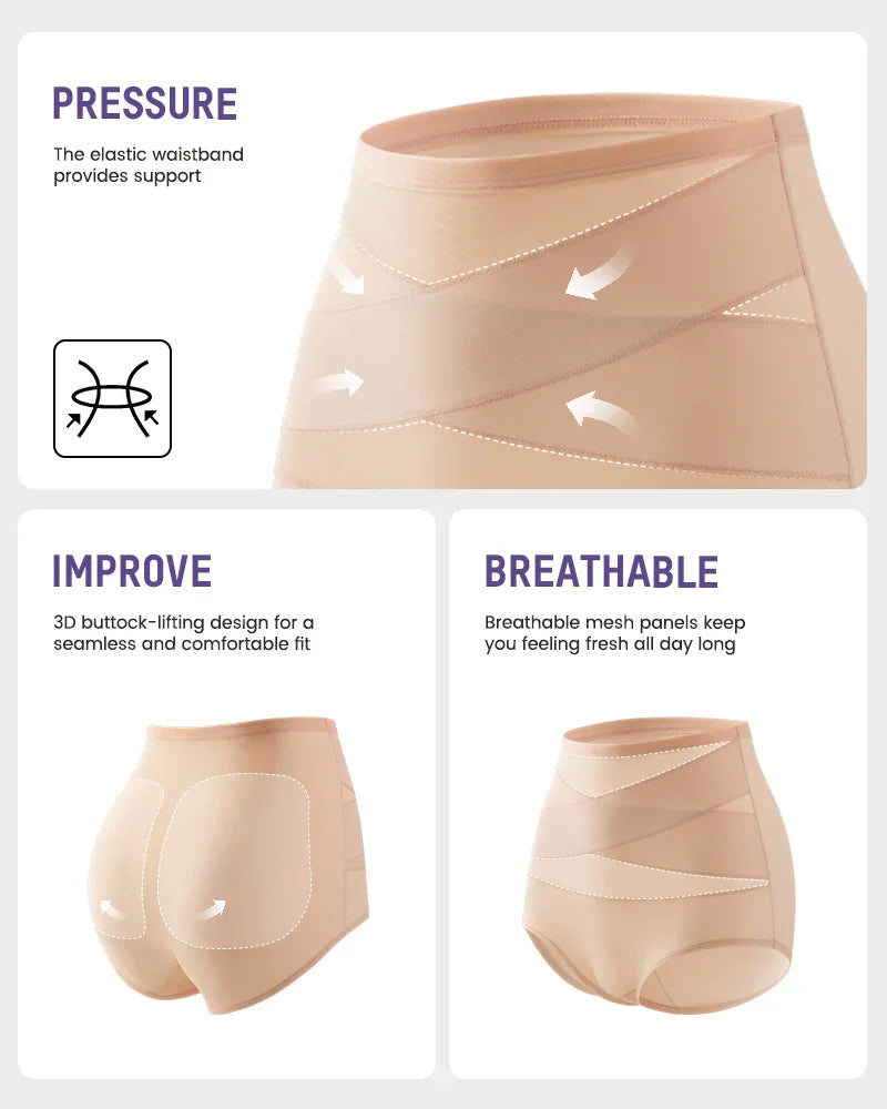 🌸2026 HOT SALE🥳✨Plus-Size High-Waist Cross Tummy Control Panties