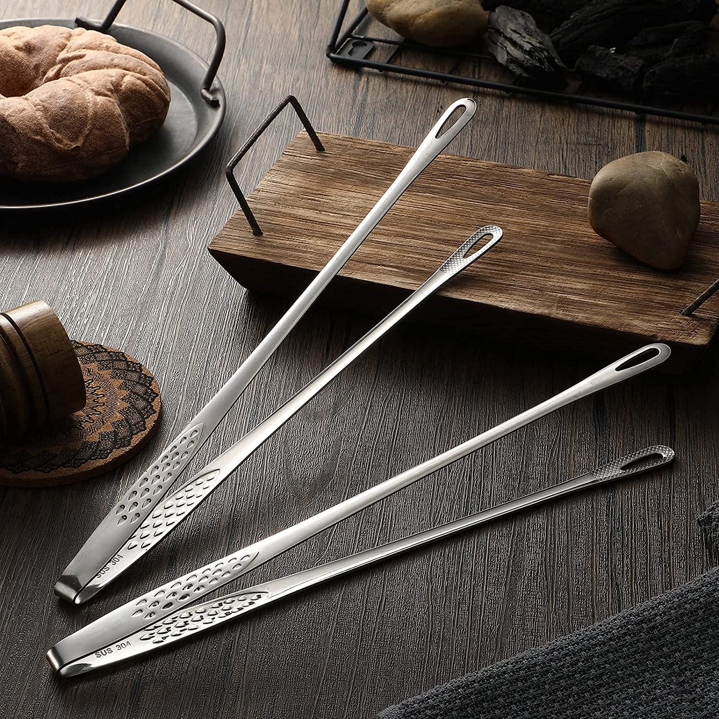 🏆 Last Day Special Price £9.99 ! 🔥Buy 1 Get 1 Free🎁Stainless Steel Barbecue Tongs