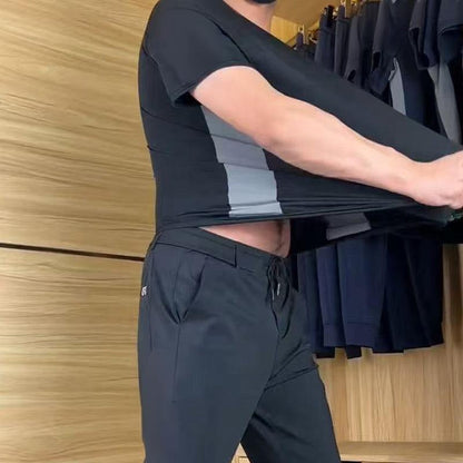 🔥Limited-time 50% discount🔥Men's Casual Sports Short Sleeve Long Pants Two-Piece Set