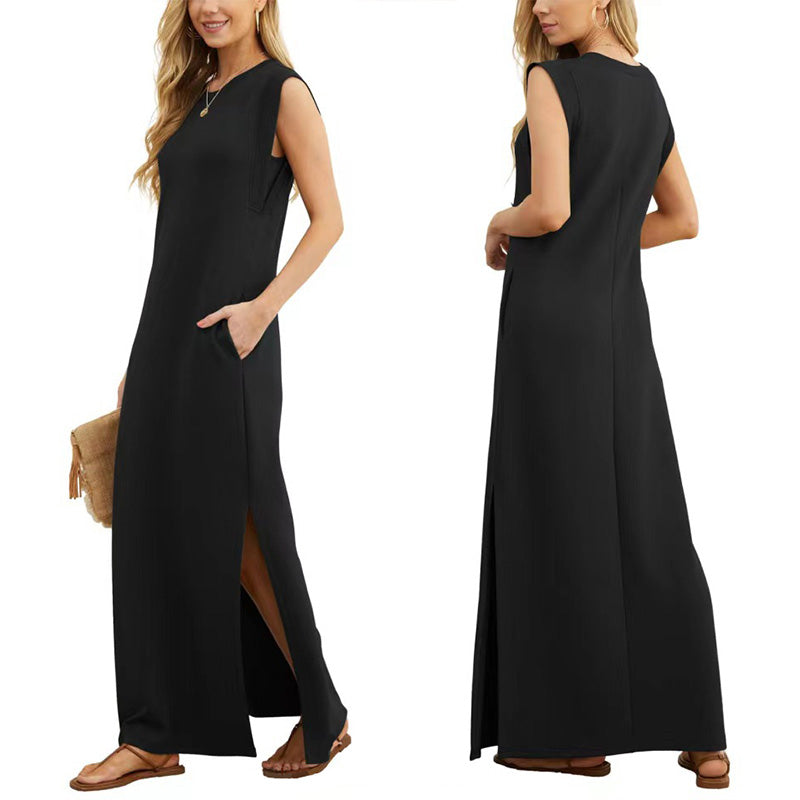 🎉Spring Hot Sale🌿Women Loose Split Wrinkle-Free Long Dress