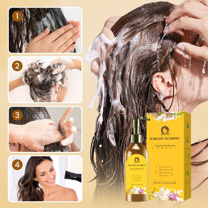 🌈Long Lasting Natural Hair Dye Shampoo🧴 | UV Protection + Color Lock | Gradual Gray Coverage