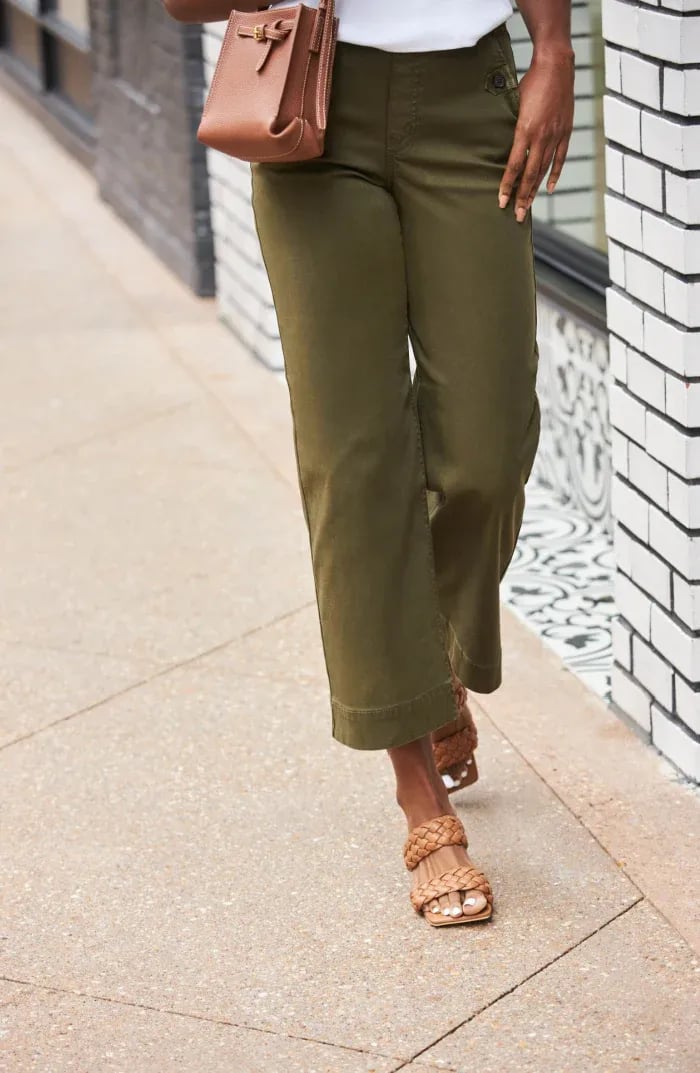 🔥2025 HOT SALE🔥Stretch Twill Cropped Wide Leg Pants | High Waist | Loose & Comfortable
