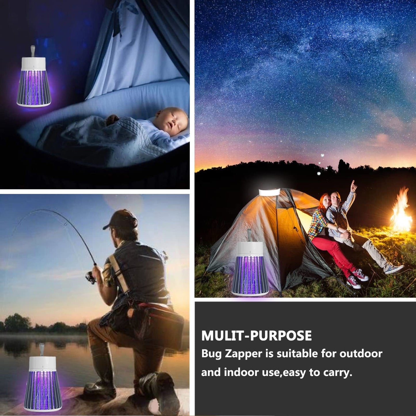 🔥2026 Hot Sale 🦟USB/Rechargeable Portable Mosquito & Fly Trap Lamp for Indoor & Outdoor