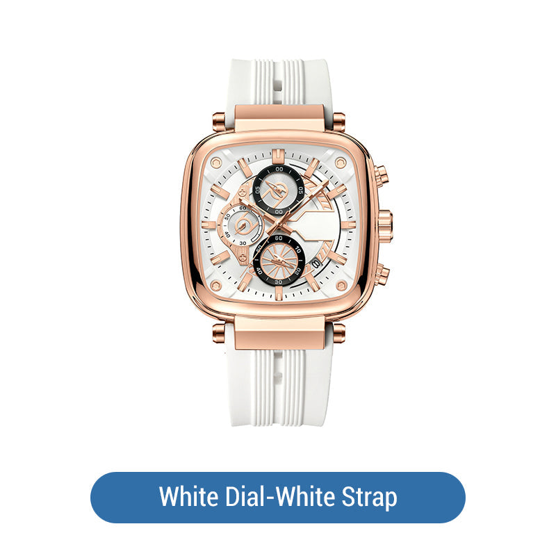 ⚡Hot Sale 50% Off⚡Multi Functional Waterproof Quartz Men's Square Watch Silicone Tape