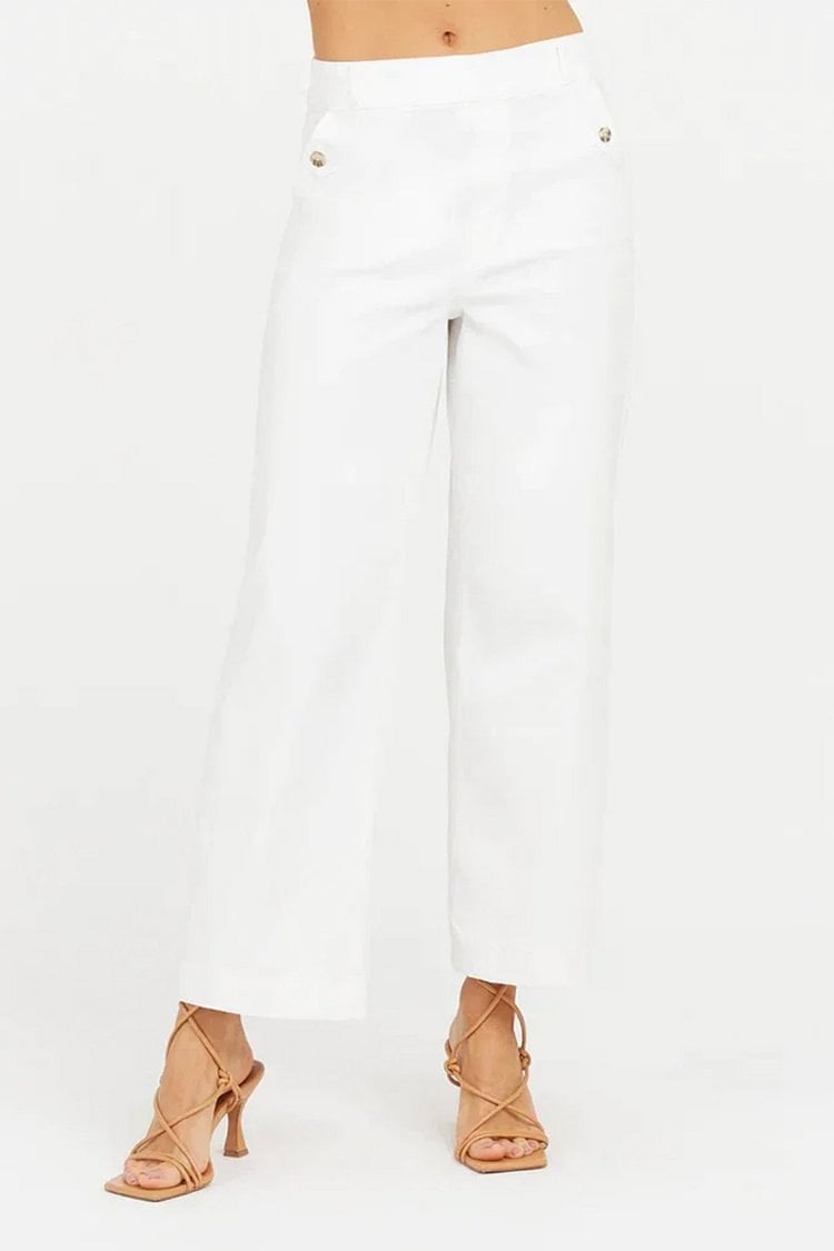 🔥2025 HOT SALE🔥Stretch Twill Cropped Wide Leg Pants | High Waist | Loose & Comfortable