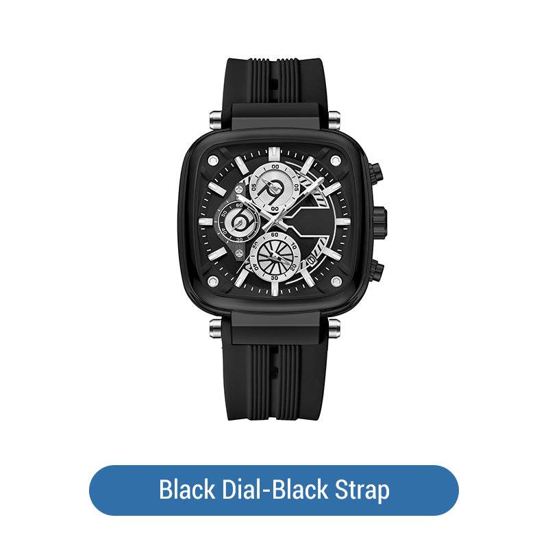 ⚡Hot Sale 50% Off⚡Multi Functional Waterproof Quartz Men's Square Watch Silicone Tape
