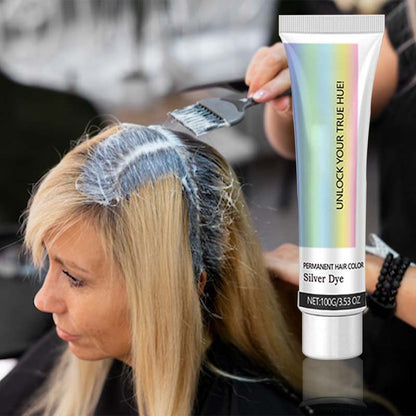 🎁2-in-1 Natural Essence Extract Silver Hair Dye🔥Vegan, Damage-Free & Instagram-Worthy Gray Hair! 📸