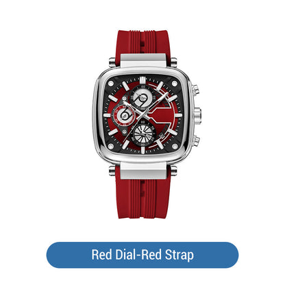 ⚡Hot Sale 50% Off⚡Multi Functional Waterproof Quartz Men's Square Watch Silicone Tape