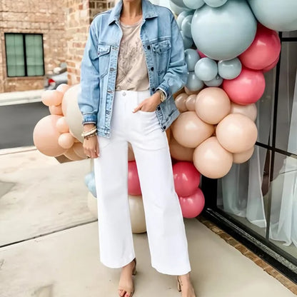 🔥2025 HOT SALE🔥Stretch Twill Cropped Wide Leg Pants | High Waist | Loose & Comfortable
