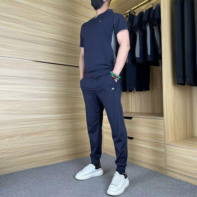🔥Limited-time 50% discount🔥Men's Casual Sports Short Sleeve Long Pants Two-Piece Set
