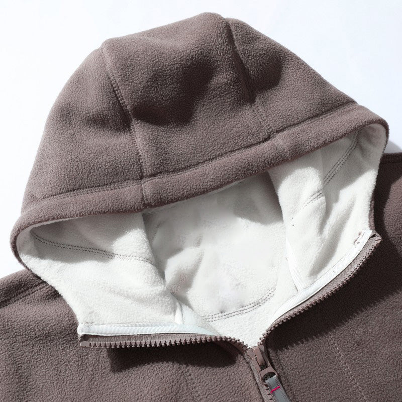 🎅Christmas Pre-Sale🎁Men's Double-Faced Faux Fleece Warm Hooded Jacket