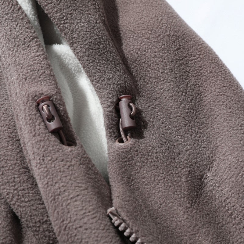 🎅Christmas Pre-Sale🎁Men's Double-Faced Faux Fleece Warm Hooded Jacket