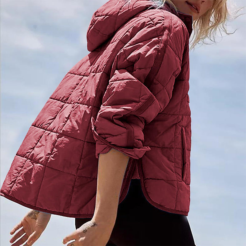 Women's Oversized Hooded Puffer Jacket Quilted Lightweight Winter Warm Pullover Padded Hoodies Coat