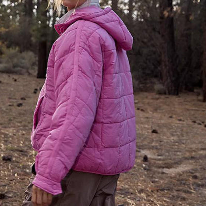 Women's Oversized Hooded Puffer Jacket Quilted Lightweight Winter Warm Pullover Padded Hoodies Coat