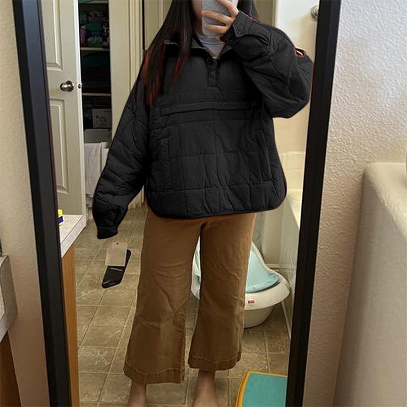 Women's Oversized Hooded Puffer Jacket Quilted Lightweight Winter Warm Pullover Padded Hoodies Coat