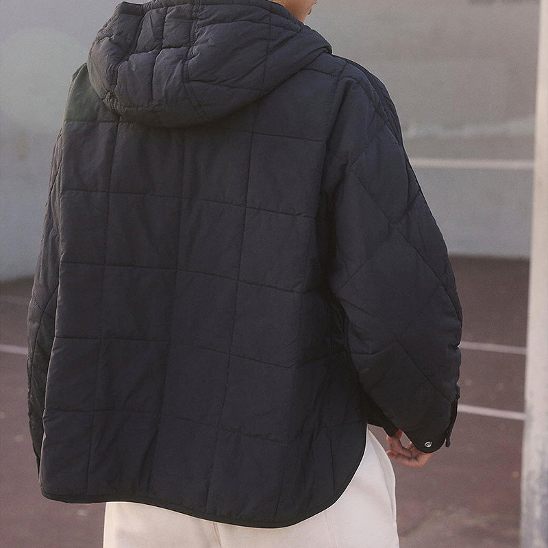 Women's Oversized Hooded Puffer Jacket Quilted Lightweight Winter Warm Pullover Padded Hoodies Coat