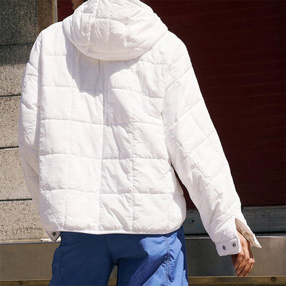 Women's Oversized Hooded Puffer Jacket Quilted Lightweight Winter Warm Pullover Padded Hoodies Coat