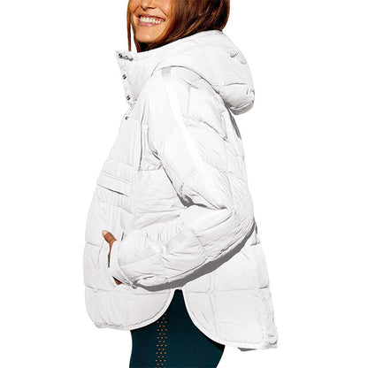 Women's Oversized Hooded Puffer Jacket Quilted Lightweight Winter Warm Pullover Padded Hoodies Coat
