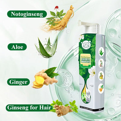 🌱 Pure Plant Extract Bubble Hair Dye Shampoo - 98% Natural Ingredients, Perfect for Sensitive Scalp & First-Timers!