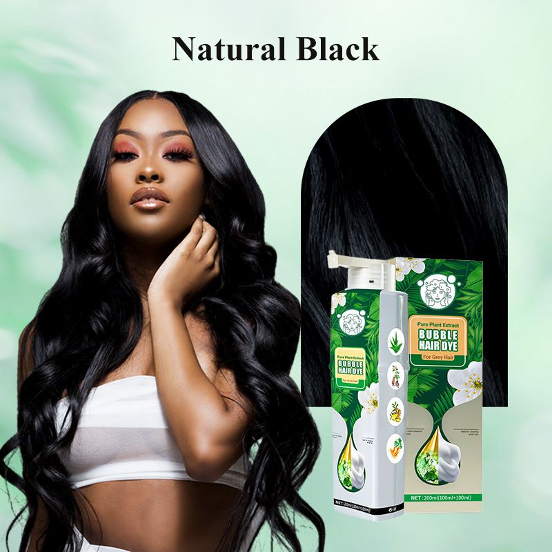 🌱 Pure Plant Extract Bubble Hair Dye Shampoo - 98% Natural Ingredients, Perfect for Sensitive Scalp & First-Timers!