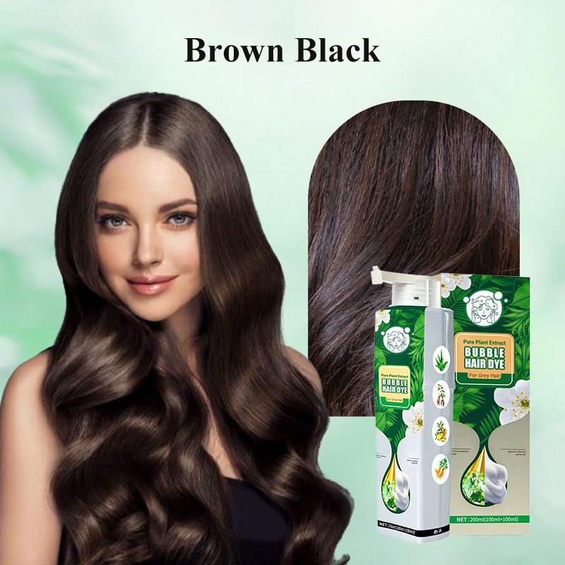 🌱 Pure Plant Extract Bubble Hair Dye Shampoo - 98% Natural Ingredients, Perfect for Sensitive Scalp & First-Timers!