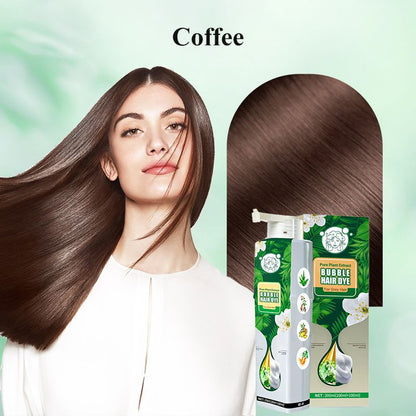 🌱 Pure Plant Extract Bubble Hair Dye Shampoo - 98% Natural Ingredients, Perfect for Sensitive Scalp & First-Timers!