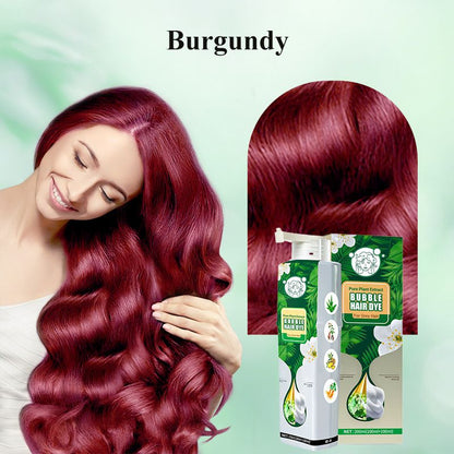 🌱 Pure Plant Extract Bubble Hair Dye Shampoo - 98% Natural Ingredients, Perfect for Sensitive Scalp & First-Timers!