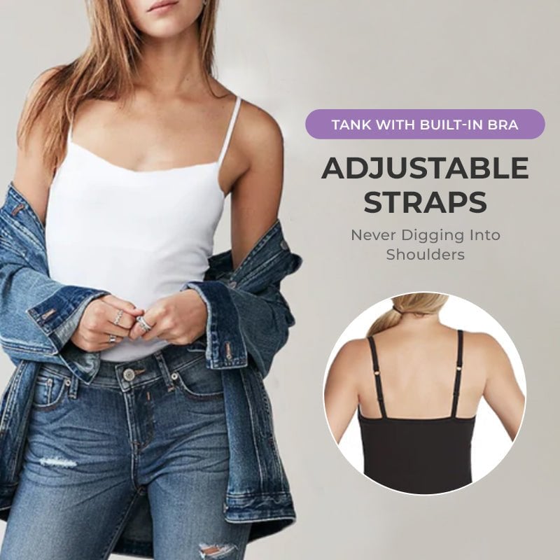 ✨【Padding Magic】Confidence Boost Tank ✨ | Adjustable Removable Pads | Ribbed Contour Fit | Instagram Worry-Free Outline