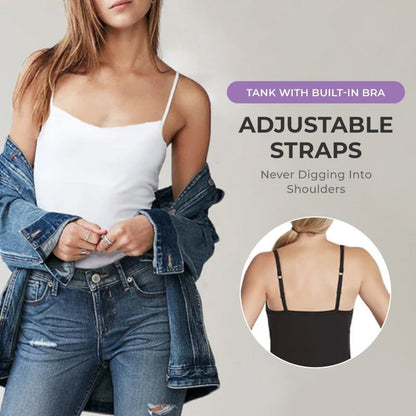✨【Padding Magic】Confidence Boost Tank ✨ | Adjustable Removable Pads | Ribbed Contour Fit | Instagram Worry-Free Outline