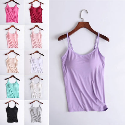 ✨【Padding Magic】Confidence Boost Tank ✨ | Adjustable Removable Pads | Ribbed Contour Fit | Instagram Worry-Free Outline